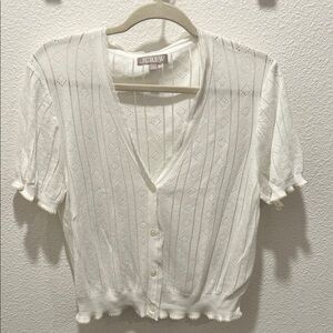 J. Crew Cream Eyelet Button-Up Blouse